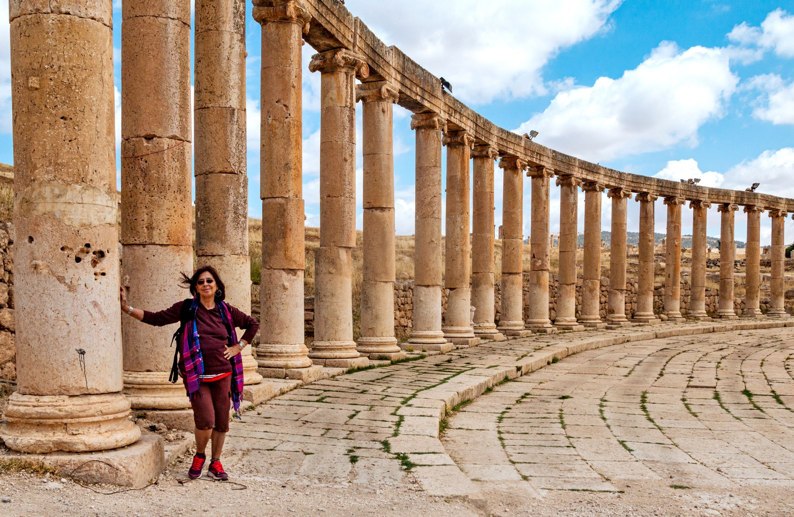 Colonnato romano di Jerash, antica città in Giordania